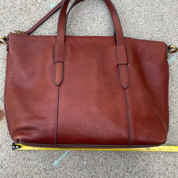 Fossil Skylar Leather Satchel - Brown preloved women’s handbag - Picture 3 of 6